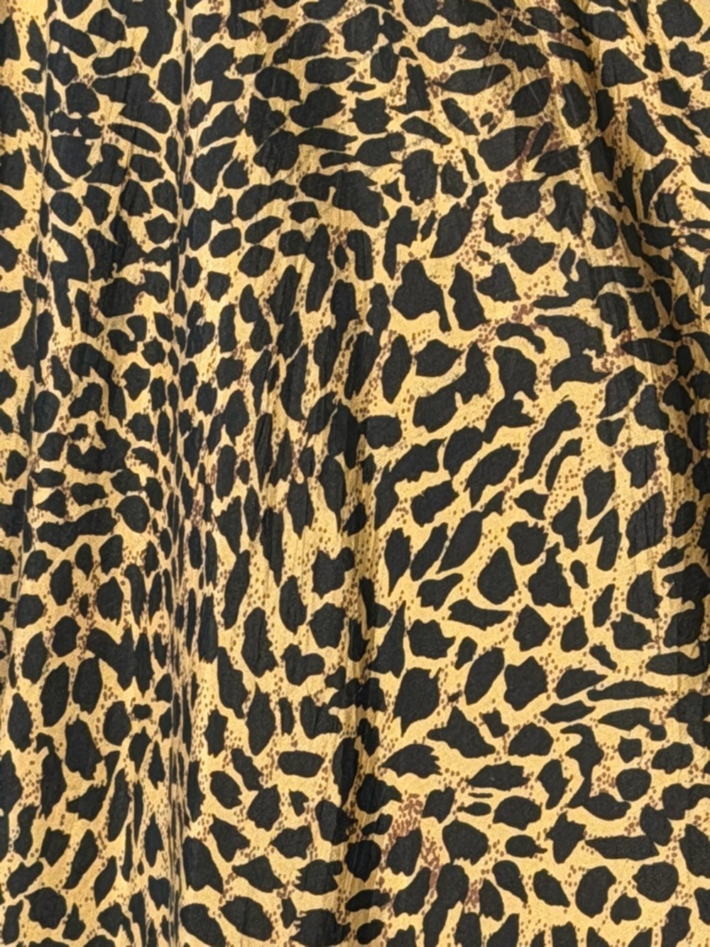 Leopard Print 100% Silk Maxi Skirt Elastic Waist Flowy Animal Print Size L - Picture 8 of 9